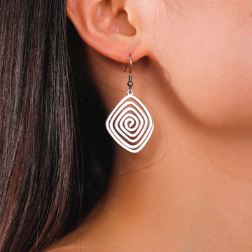 DAIIIBABYYY  -  Irregular Spiral Swirl Drop Earrings Women Gold Color Stainless Steel Geometric Earring Trend Jewelry Gift Wholesale